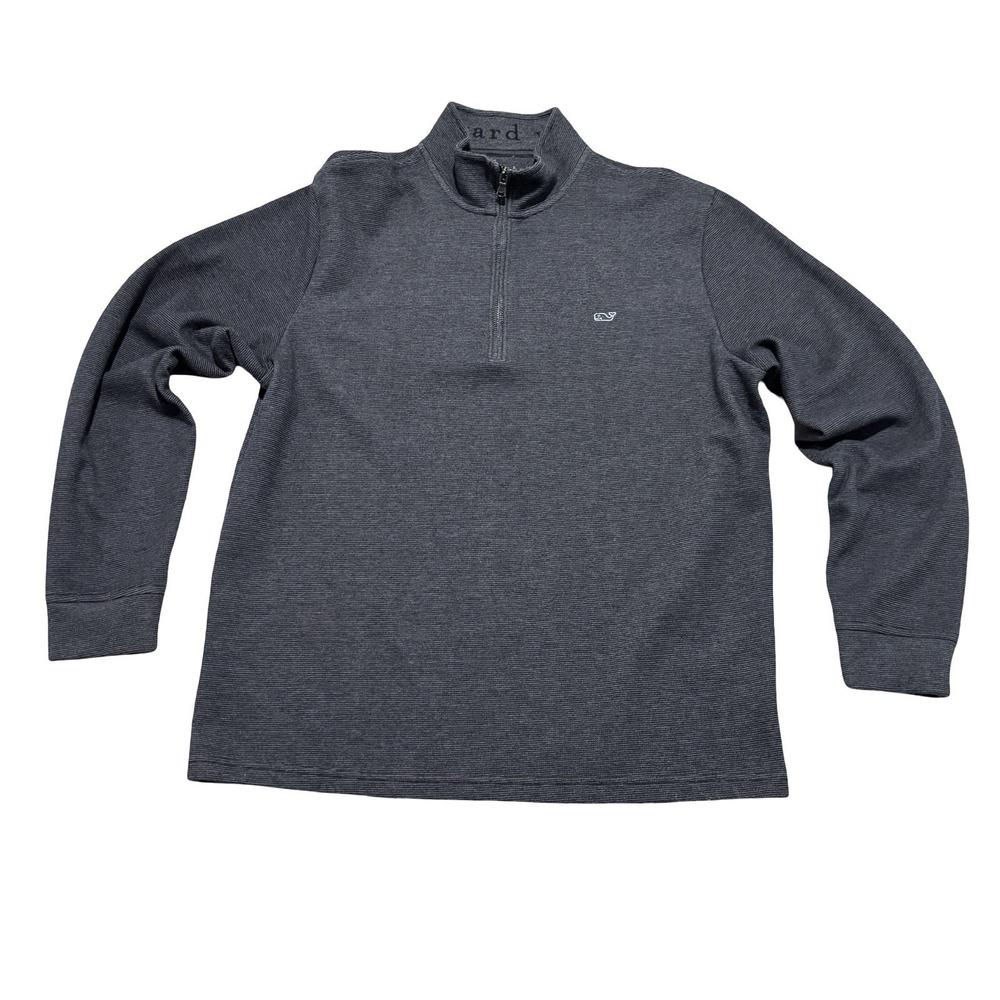 Vineyard Vines Men's 1/4 Zip Pullover Sweatshirt Gray Size Large 23 x 28